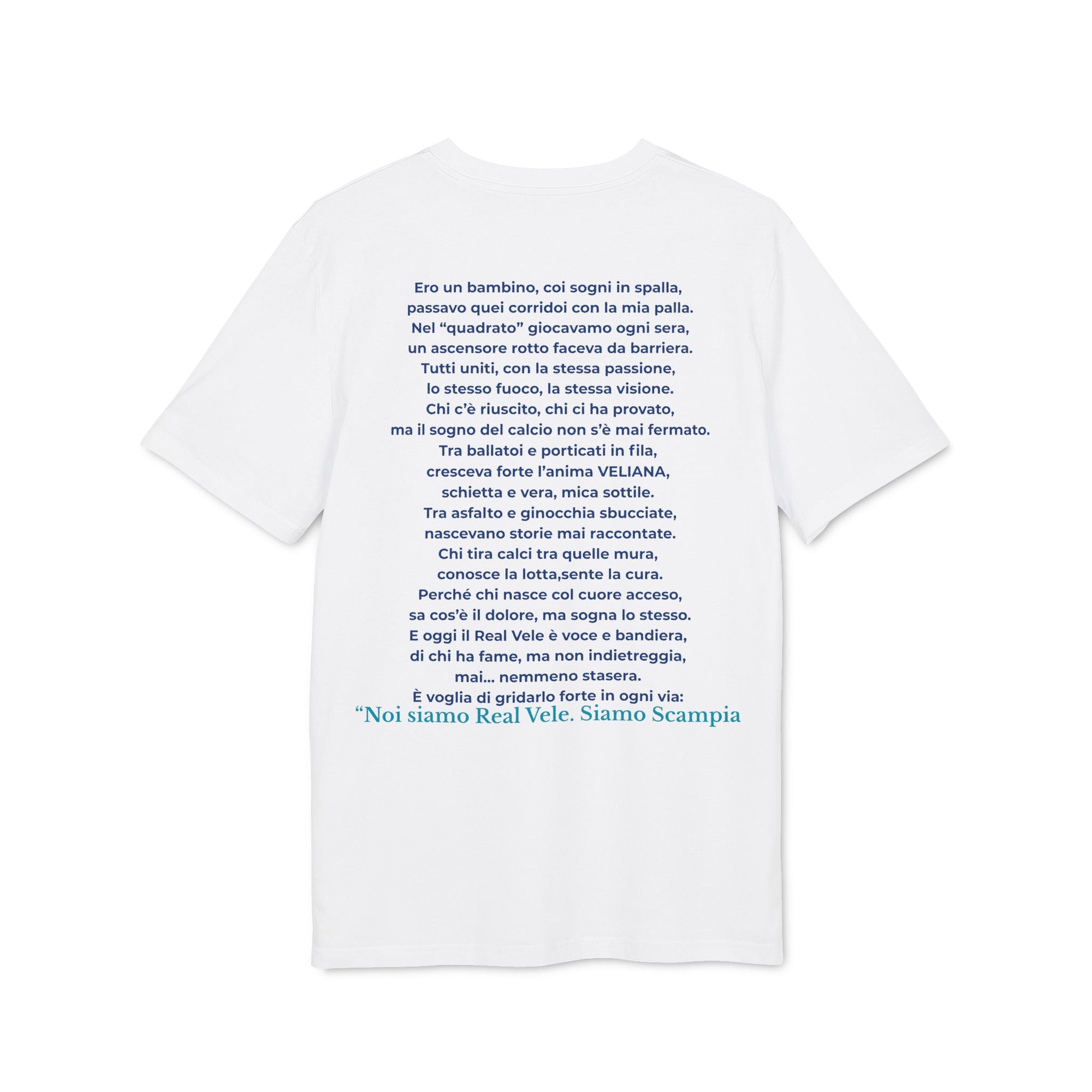 Maglietta celebrativa Real Vele - richiamo identitario Scampia