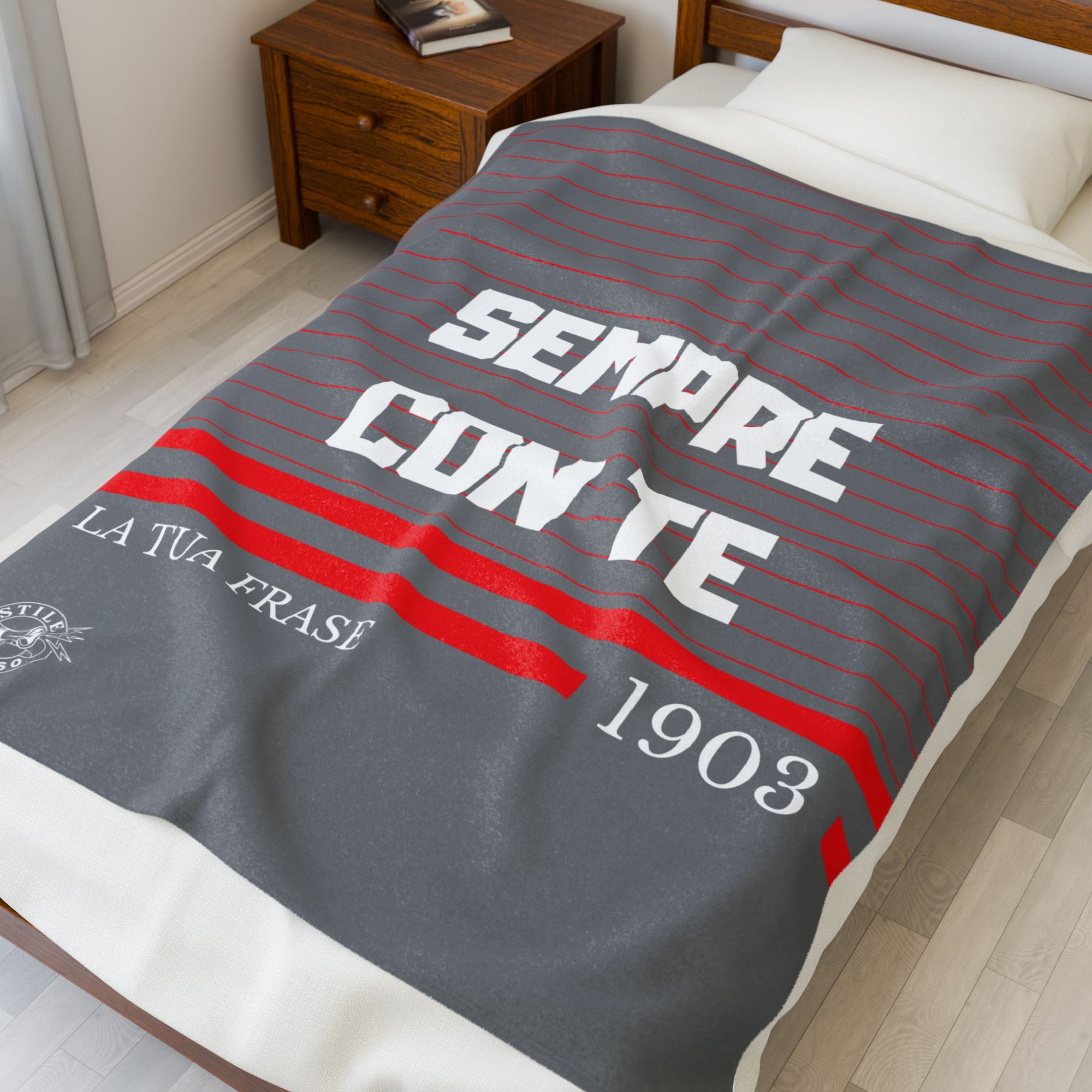 Coperta Stile Tifoso in pile personalizzata - Sempre Con Te