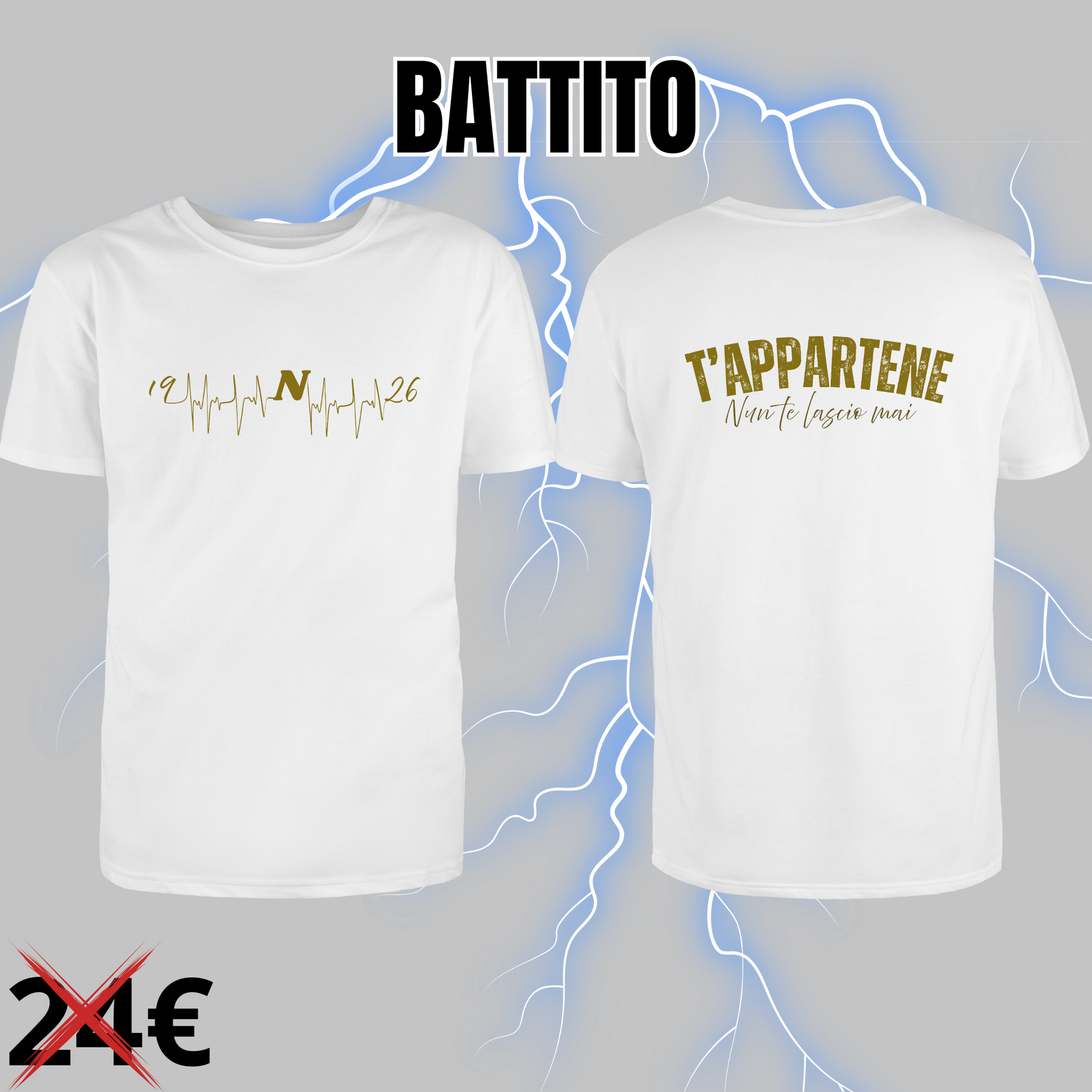 Maglietta “Battito” – Collezione T’Appartiene | Amore per il Napoli Stampato sul Cuore
