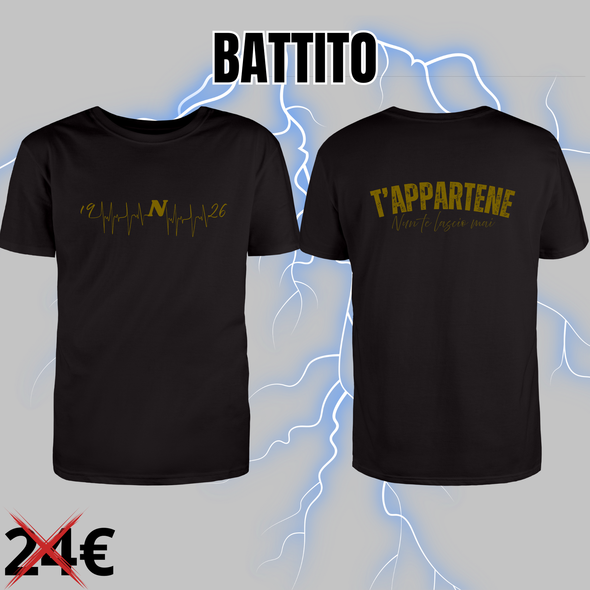 Maglietta “Battito” – Collezione T’Appartiene | Amore per il Napoli Stampato sul Cuore