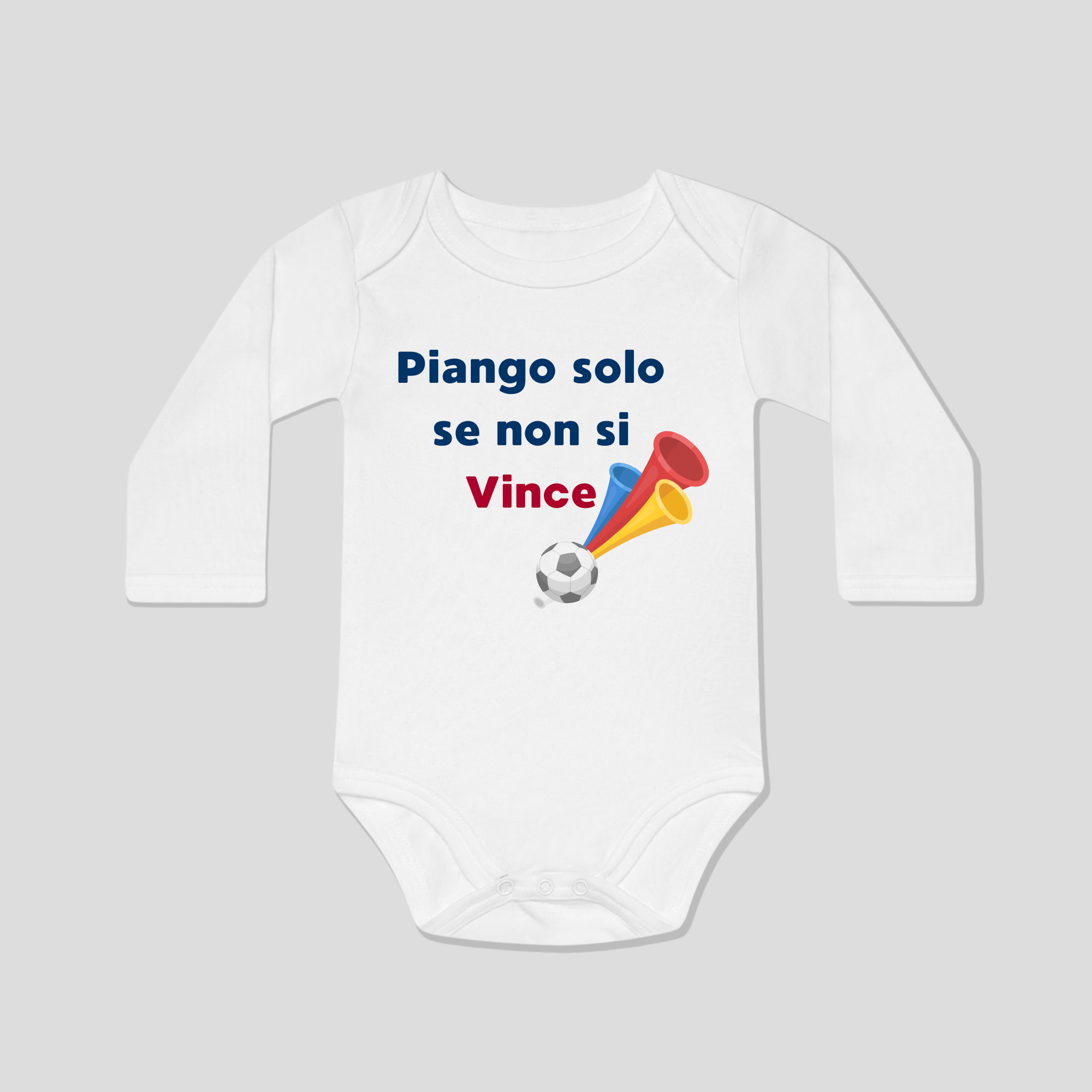 Body neonato divertente “Piango solo se non si vince”